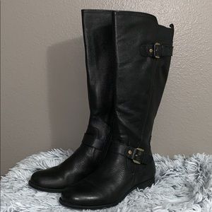 Naturalizer 7.5 Wide Black Leather Boots